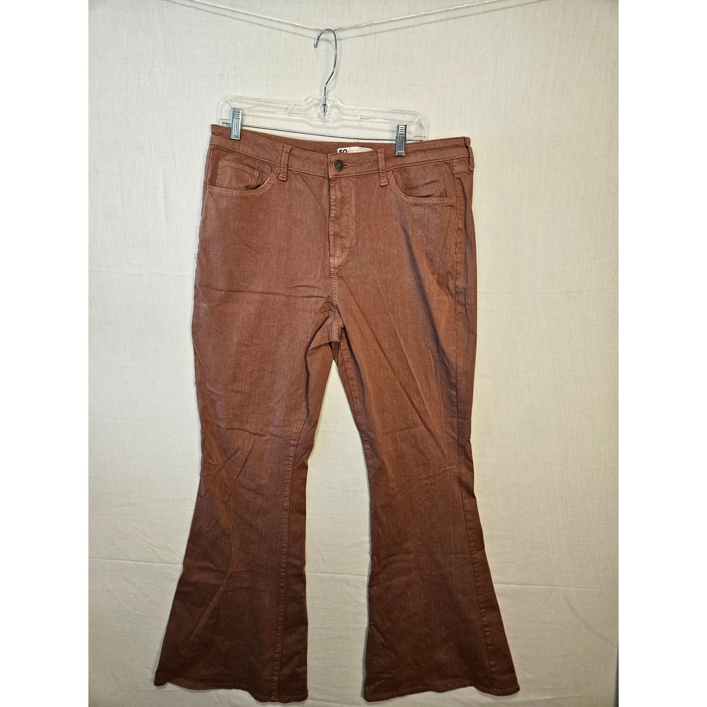 SO Goods For Life Womens High Rise Flare Jeans Clay Brown Size 17/33W Stretch